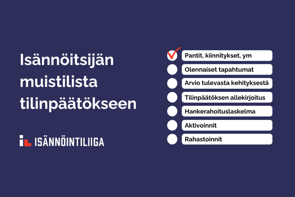 Isännöitsijän muistilista tilinpäätöksen tueksi